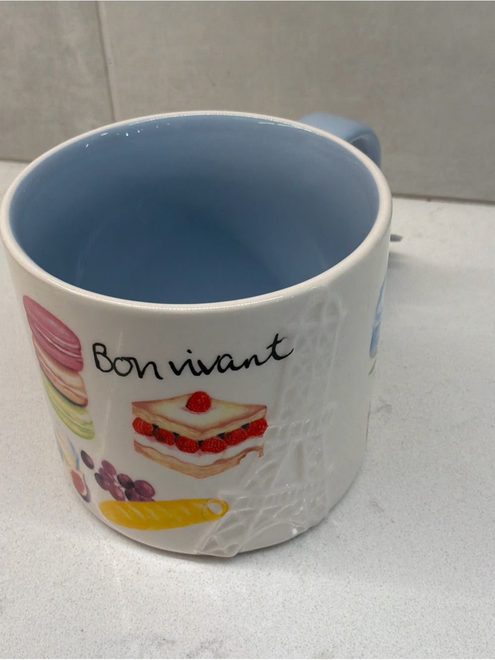 NWT Bluebird and Willow Coffee Mug British Design Paris Theme Stonewear Mug Tea - Picture 4 of 9